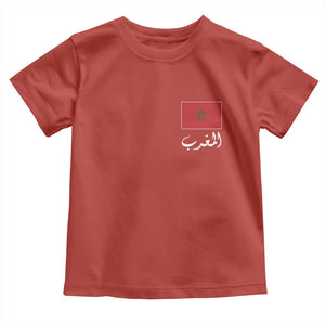 Moroccan Heritage Vintage Marocco Flag with Arabic Characters Toddler T Shirt TS11 Red Print Your Wear