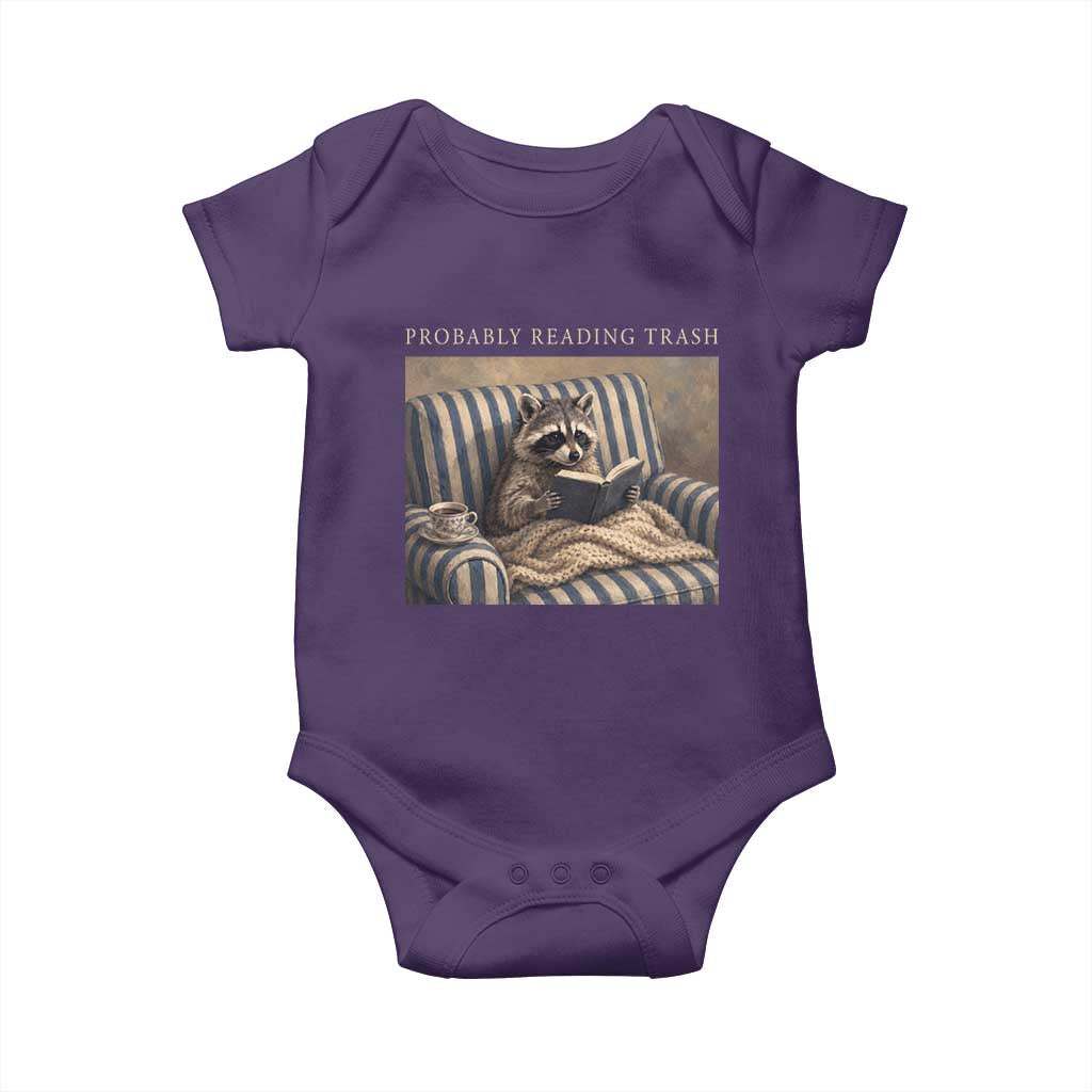 Funny Raccoon Book Lover Baby Onesie Probably Reading Trash Bookworms Teachers