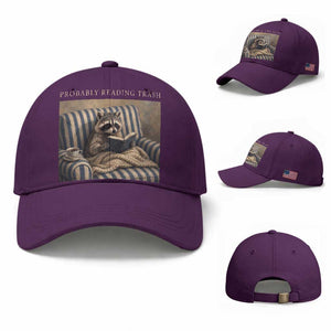 Funny Raccoon Book Lover Baseball Cap Probably Reading Trash Bookworms Teachers