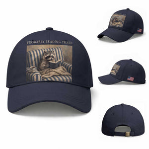 Funny Raccoon Book Lover Baseball Cap Probably Reading Trash Bookworms Teachers