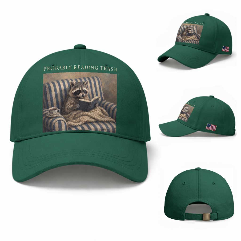 Funny Raccoon Book Lover Baseball Cap Probably Reading Trash Bookworms Teachers