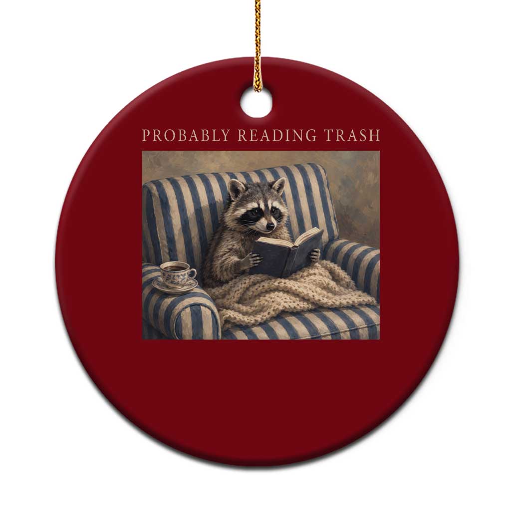 Funny Raccoon Book Lover Ceramic Ornament Probably Reading Trash Bookworms Teachers TS11 1pc Red Print Your Wear