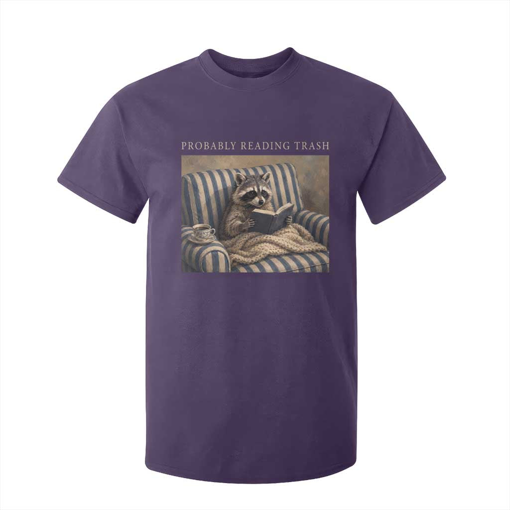 Funny Raccoon Book Lover T Shirt For Kid Probably Reading Trash Bookworms Teachers