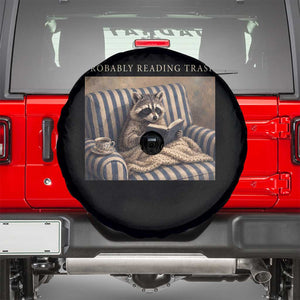 Funny Raccoon Book Lover Spare Tire Cover Probably Reading Trash Bookworms Teachers TS11 Black Print Your Wear