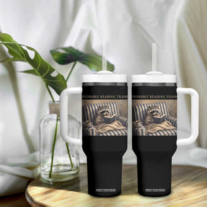 Funny Raccoon Book Lover Tumbler With Handle Probably Reading Trash Bookworms Teachers TS11 Print Your Wear