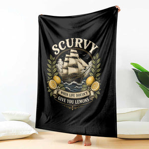 Scurvy When Life Doesnt Give You Lemons Throw Blanket Funny Pirate Lemon Vitamin C