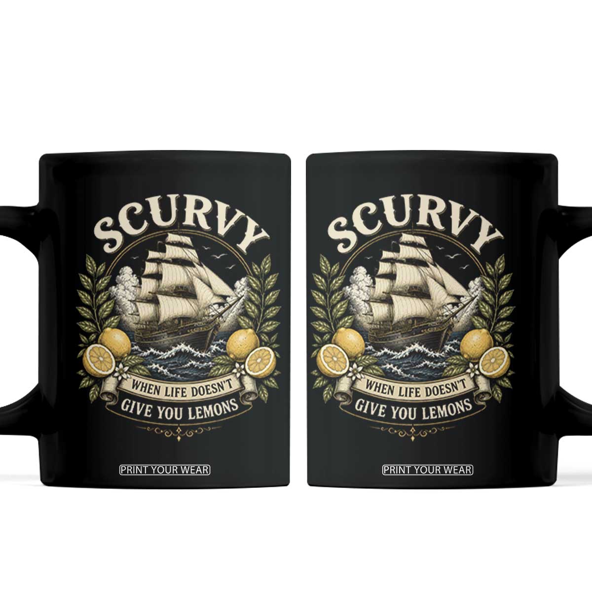 Scurvy When Life Doesnt Give You Lemons Coffee Mug Funny Pirate Lemon Vitamin C