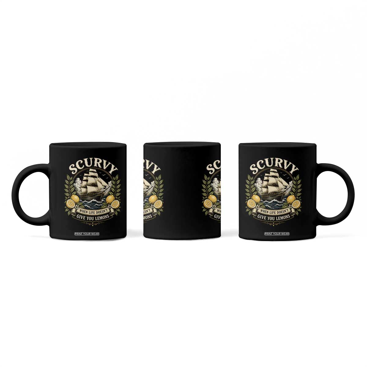 Scurvy When Life Doesnt Give You Lemons Coffee Mug Funny Pirate Lemon Vitamin C