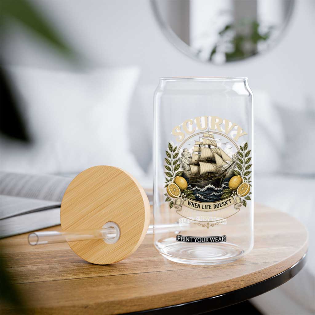 Scurvy When Life Doesnt Give You Lemons Glass Can Funny Pirate Lemon Vitamin C
