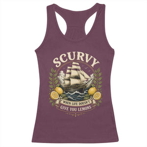 Scurvy When Life Doesnt Give You Lemons Racerback Tank Top Funny Pirate Lemon Vitamin C