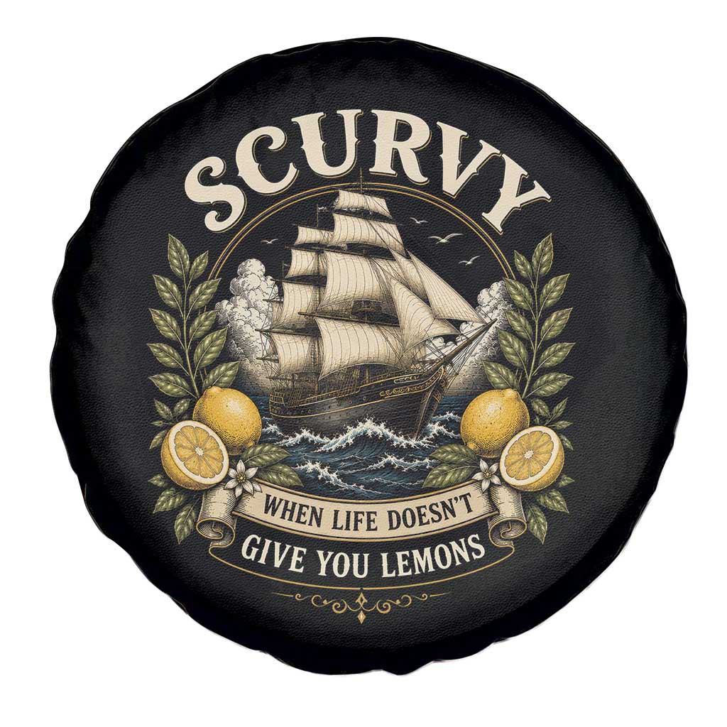 Scurvy When Life Doesnt Give You Lemons Spare Tire Cover Funny Pirate Lemon Vitamin C