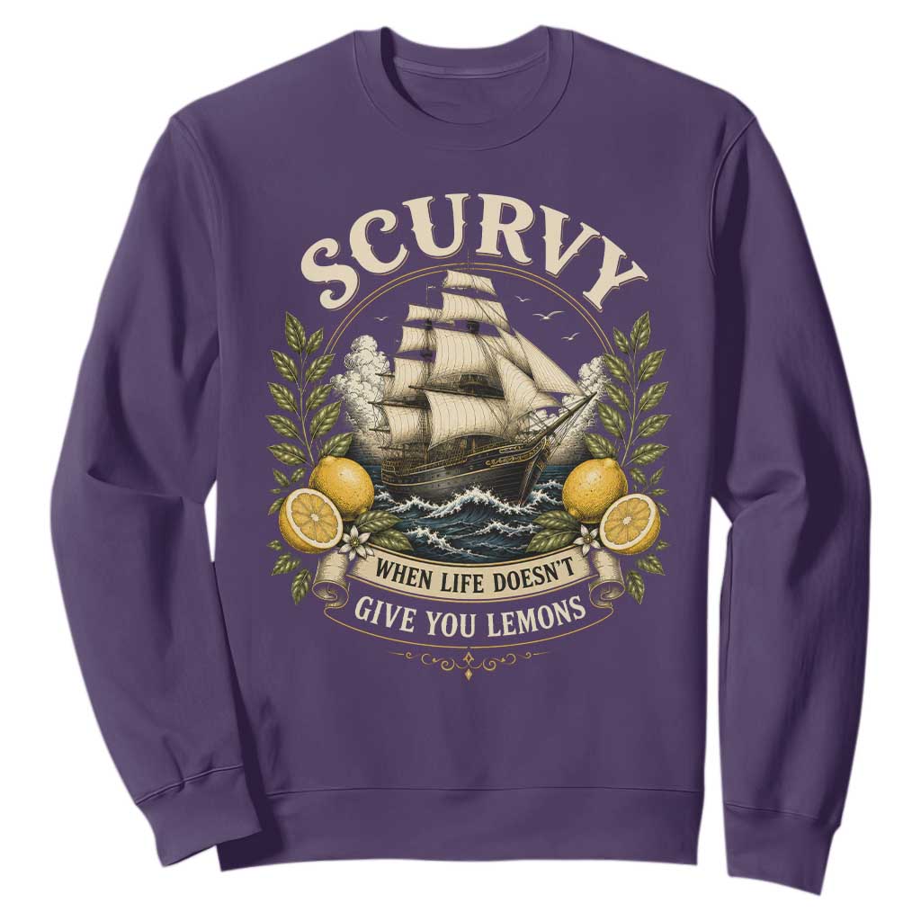 Scurvy When Life Doesnt Give You Lemons Sweatshirt Funny Pirate Lemon Vitamin C