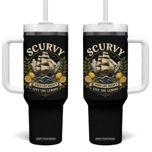Scurvy When Life Doesnt Give You Lemons Tumbler With Handle Funny Pirate Lemon Vitamin C