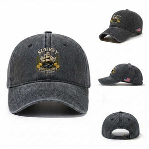Scurvy When Life Doesnt Give You Lemons Washed Cotton Baseball Cap Funny Pirate Lemon Vitamin C