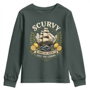 Scurvy When Life Doesnt Give You Lemons Youth Sweatshirt Funny Pirate Lemon Vitamin C