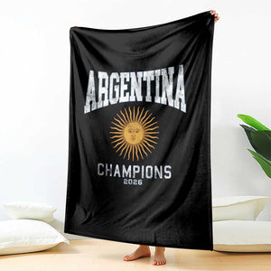 Argentina Champions 2026 Throw Blanket Argentinian Pride Vintage Sol De Mayo