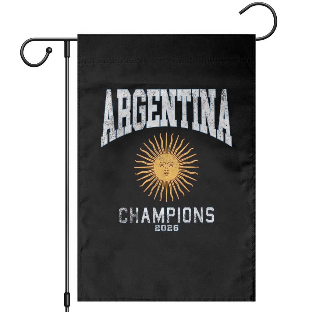 Argentina Champions 2026 Garden Flag Argentinian Pride Vintage Sol De Mayo TS11 Black Print Your Wear