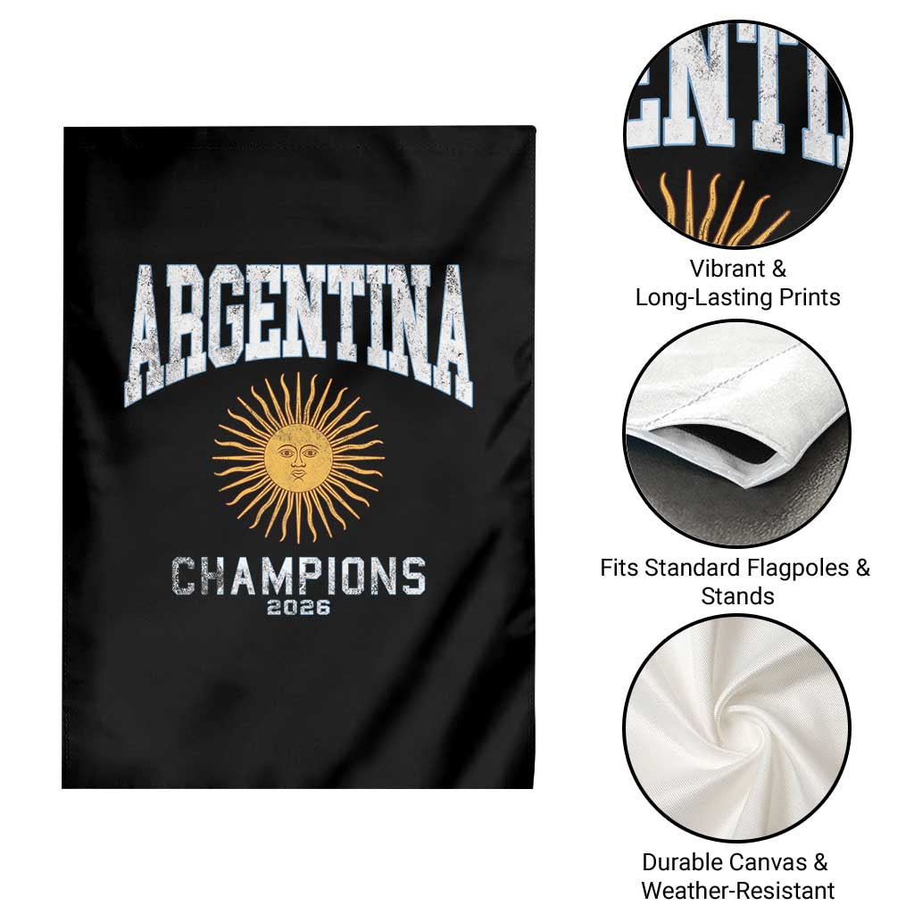 Argentina Champions 2026 Garden Flag Argentinian Pride Vintage Sol De Mayo