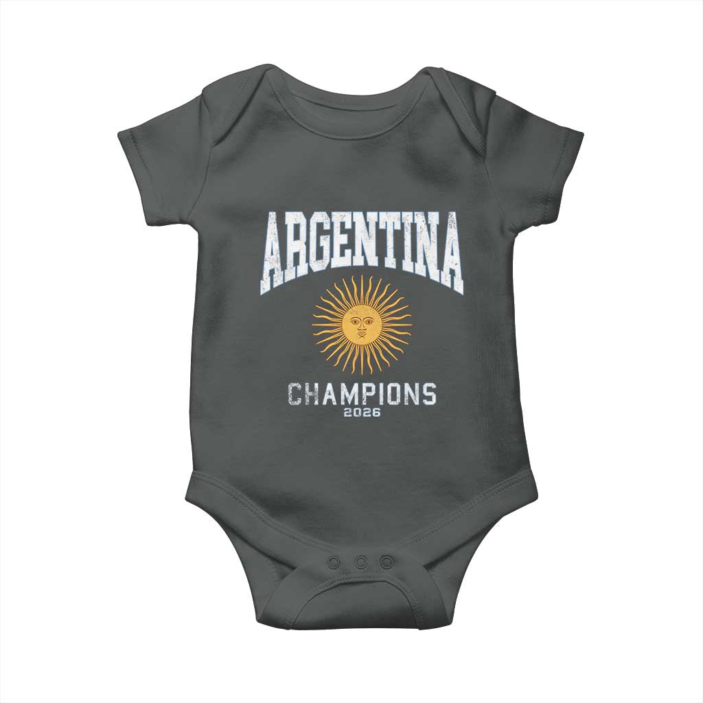 Argentina Champions 2026 Baby Onesie Argentinian Pride Vintage Sol De Mayo