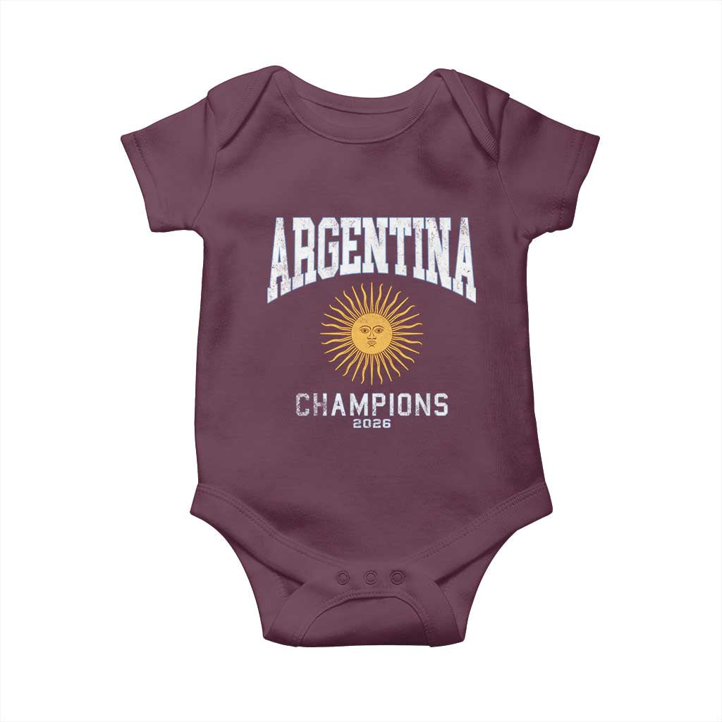 Argentina Champions 2026 Baby Onesie Argentinian Pride Vintage Sol De Mayo