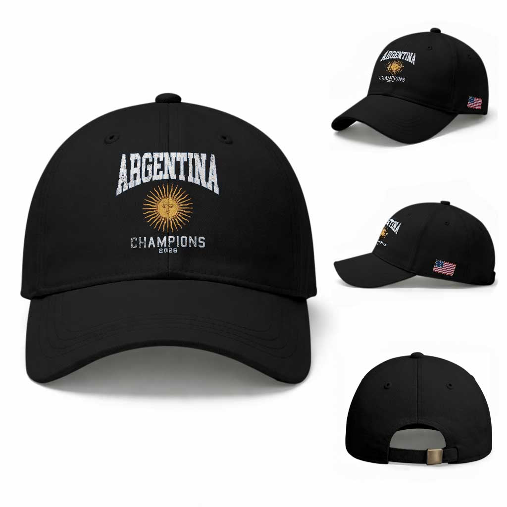 Argentina Champions 2026 Baseball Cap Argentinian Pride Vintage Sol De Mayo