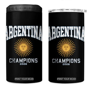 Argentina Champions 2026 4 in 1 Can Cooler Tumbler Argentinian Pride Vintage Sol De Mayo