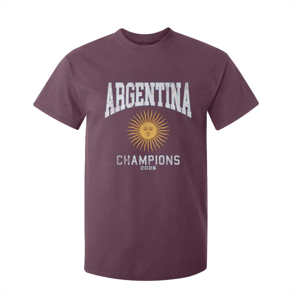 Argentina Champions 2026 T Shirt For Kid Argentinian Pride Vintage Sol De Mayo