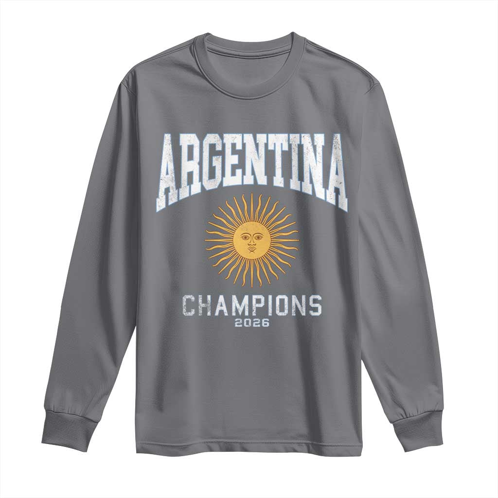 Argentina Champions 2026 Long Sleeve Shirt Argentinian Pride Vintage Sol De Mayo