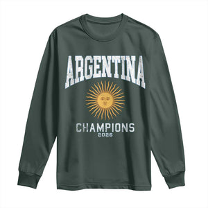Argentina Champions 2026 Long Sleeve Shirt Argentinian Pride Vintage Sol De Mayo