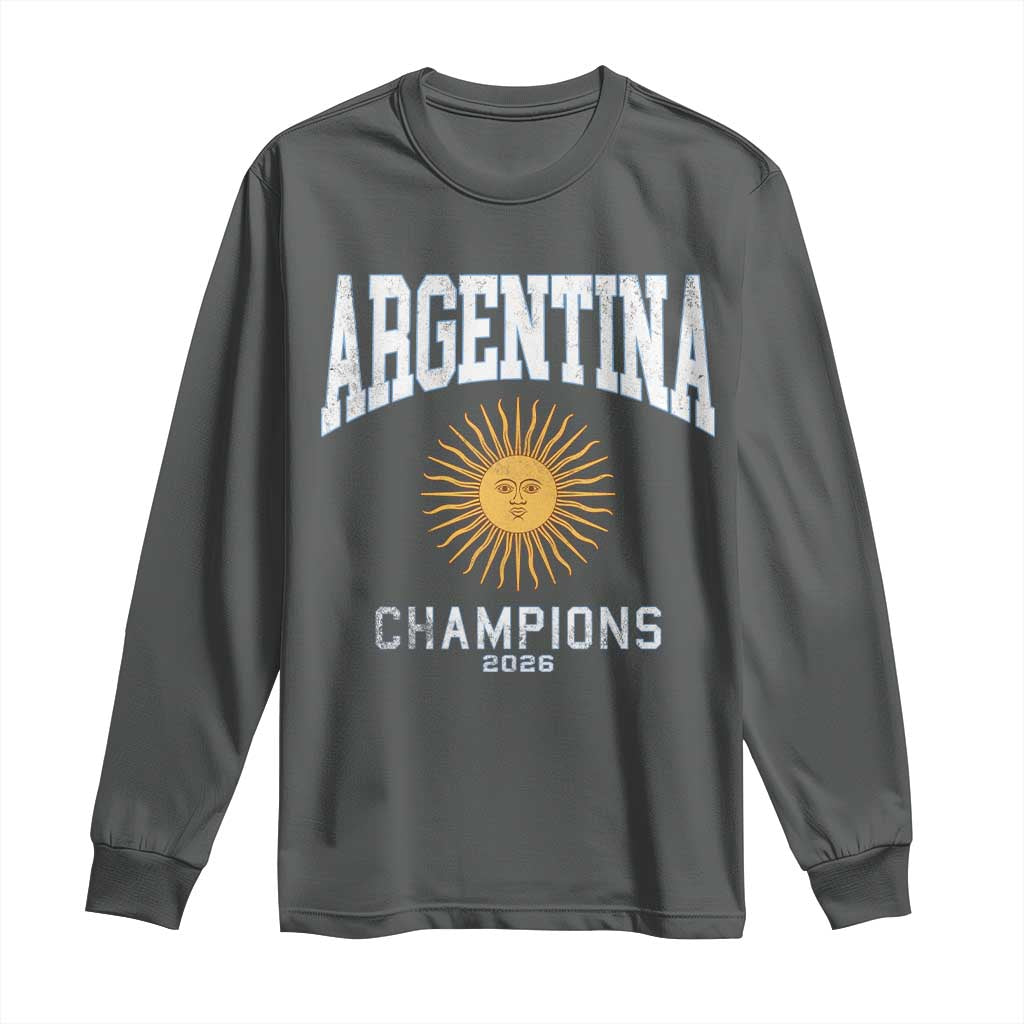 Argentina Champions 2026 Long Sleeve Shirt Argentinian Pride Vintage Sol De Mayo