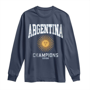 Argentina Champions 2026 Long Sleeve Shirt Argentinian Pride Vintage Sol De Mayo