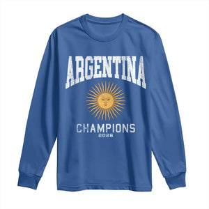 Argentina Champions 2026 Long Sleeve Shirt Argentinian Pride Vintage Sol De Mayo