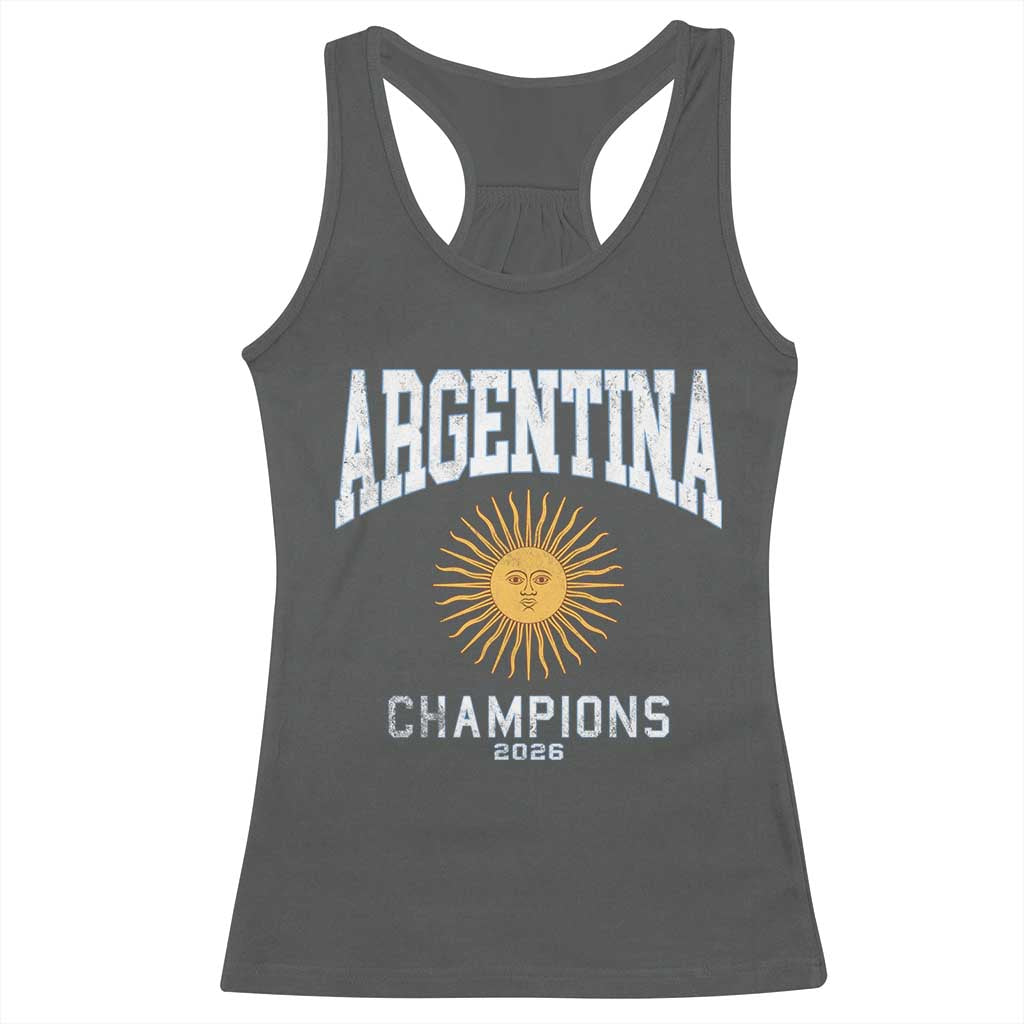 Argentina Champions 2026 Racerback Tank Top Argentinian Pride Vintage Sol De Mayo