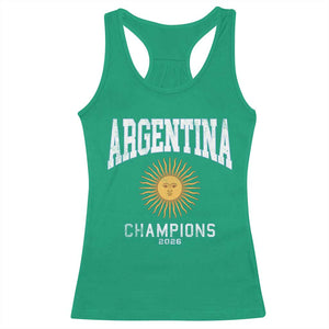 Argentina Champions 2026 Racerback Tank Top Argentinian Pride Vintage Sol De Mayo
