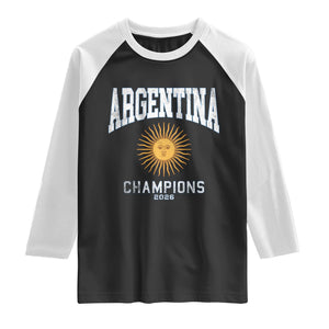Argentina Champions 2026 Raglan Shirt Argentinian Pride Vintage Sol De Mayo