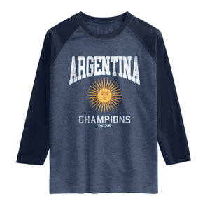 Argentina Champions 2026 Raglan Shirt Argentinian Pride Vintage Sol De Mayo
