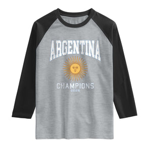 Argentina Champions 2026 Raglan Shirt Argentinian Pride Vintage Sol De Mayo