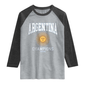 Argentina Champions 2026 Raglan Shirt Argentinian Pride Vintage Sol De Mayo