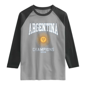 Argentina Champions 2026 Raglan Shirt Argentinian Pride Vintage Sol De Mayo
