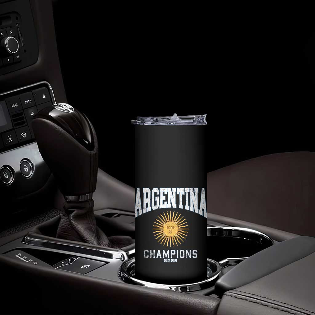 Argentina Champions 2026 Skinny Tumbler Argentinian Pride Vintage Sol De Mayo