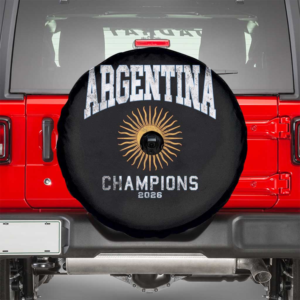 Argentina Champions 2026 Spare Tire Cover Argentinian Pride Vintage Sol De Mayo