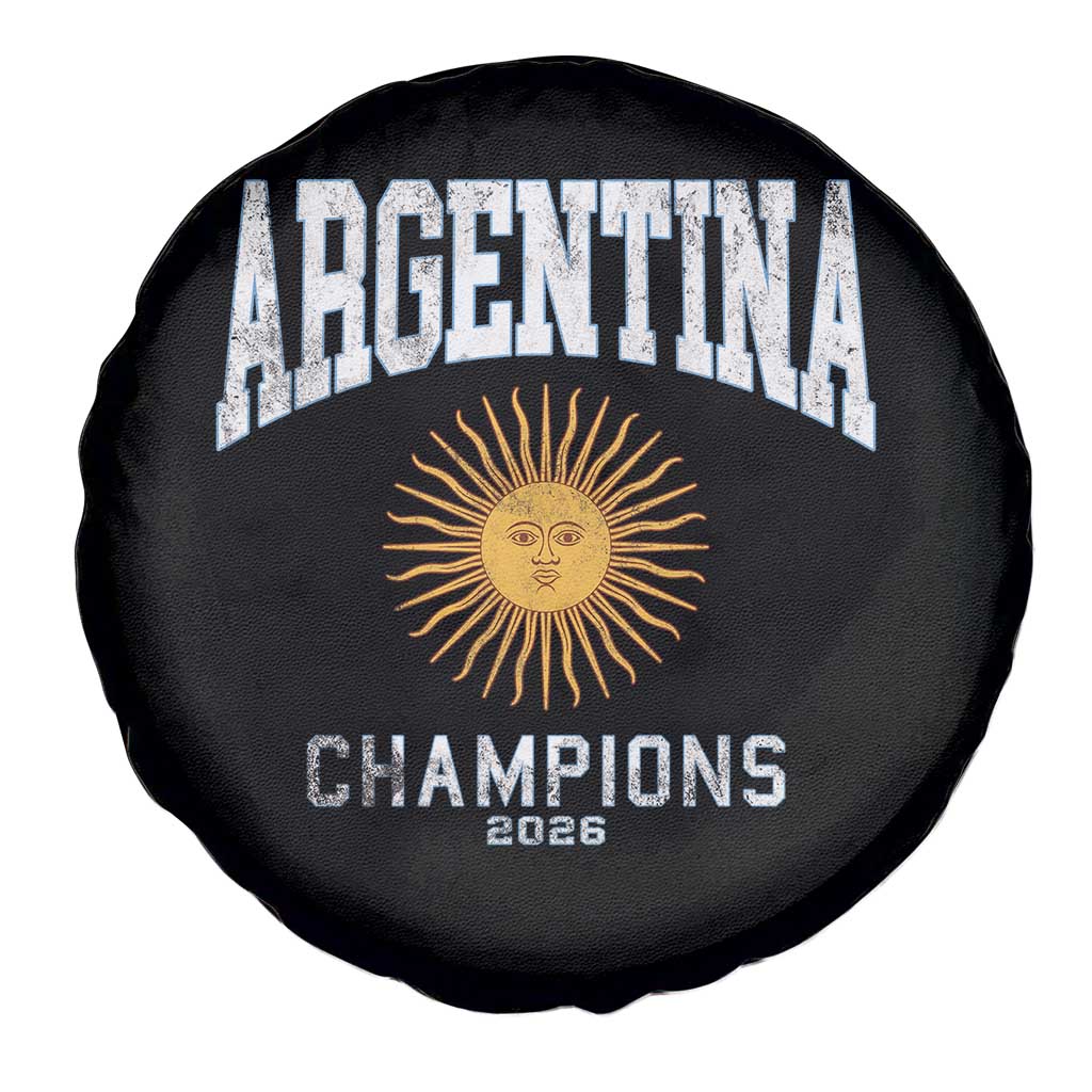 Argentina Champions 2026 Spare Tire Cover Argentinian Pride Vintage Sol De Mayo