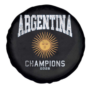 Argentina Champions 2026 Spare Tire Cover Argentinian Pride Vintage Sol De Mayo