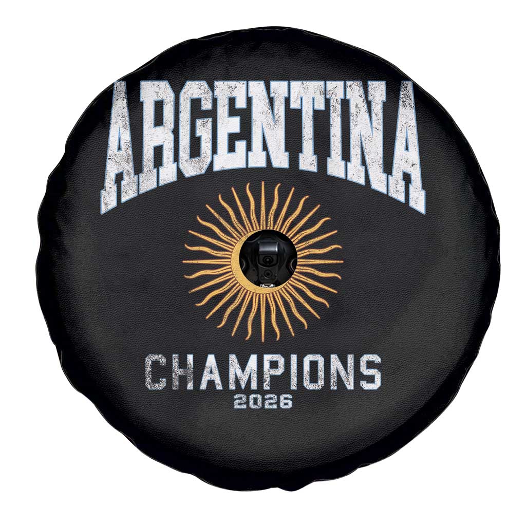 Argentina Champions 2026 Spare Tire Cover Argentinian Pride Vintage Sol De Mayo