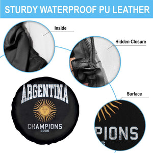 Argentina Champions 2026 Spare Tire Cover Argentinian Pride Vintage Sol De Mayo