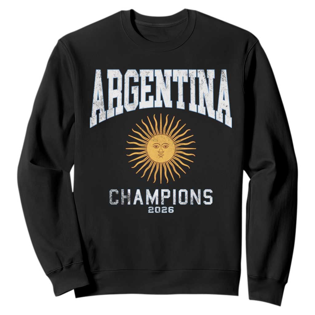 Argentina Champions 2026 Sweatshirt Argentinian Pride Vintage Sol De Mayo