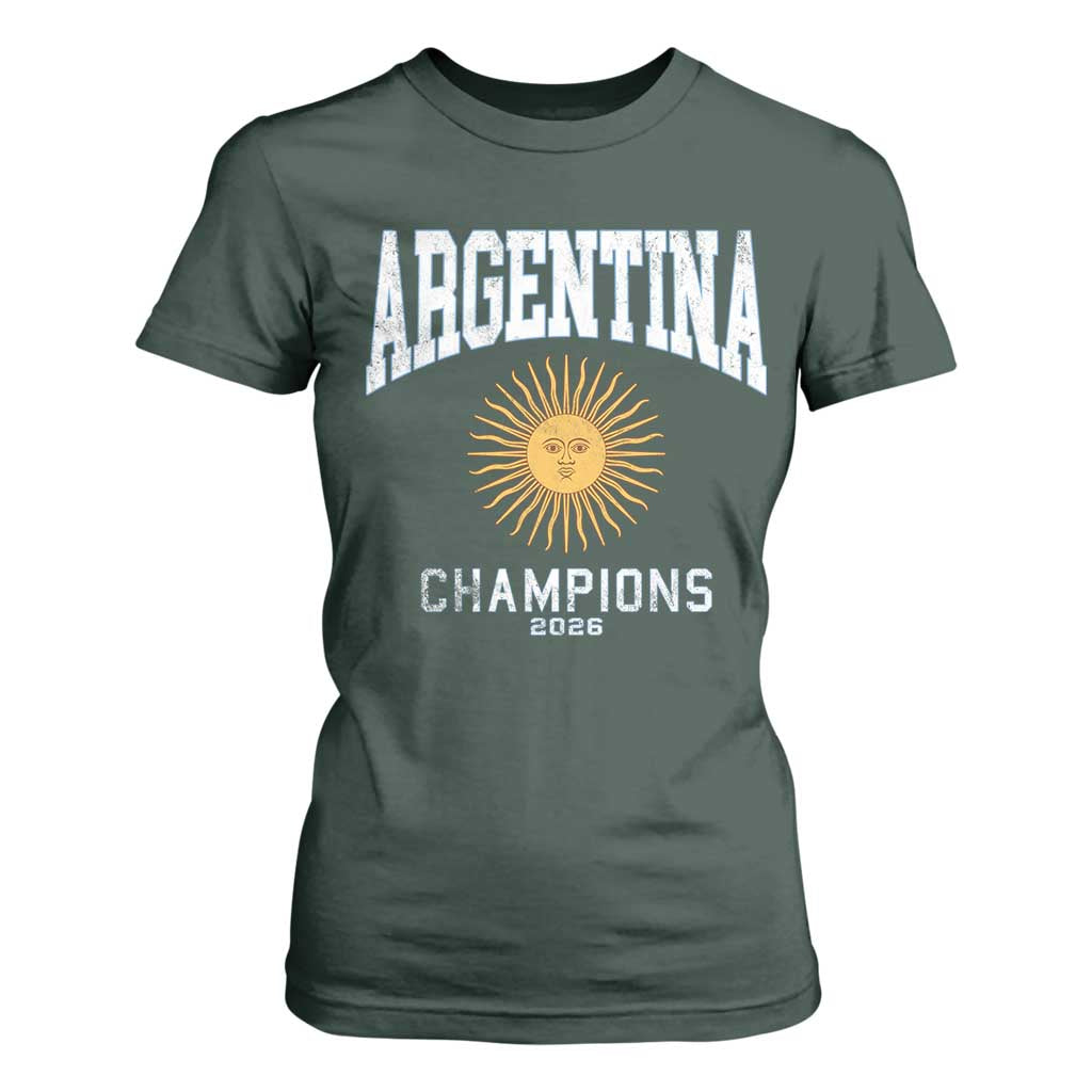 Argentina Champions 2026 T Shirt For Women Argentinian Pride Vintage Sol De Mayo