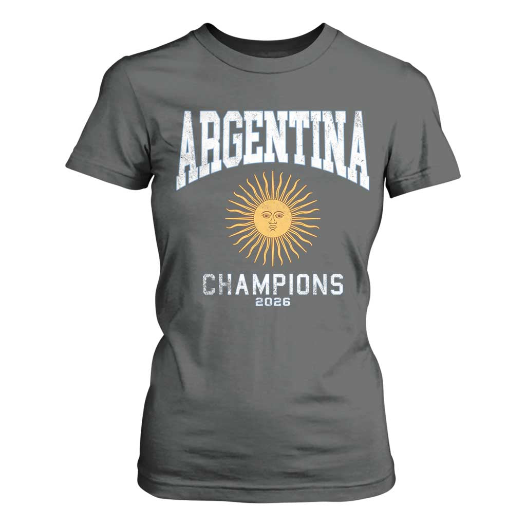 Argentina Champions 2026 T Shirt For Women Argentinian Pride Vintage Sol De Mayo