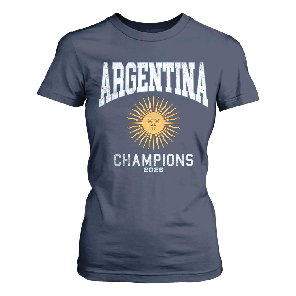 Argentina Champions 2026 T Shirt For Women Argentinian Pride Vintage Sol De Mayo