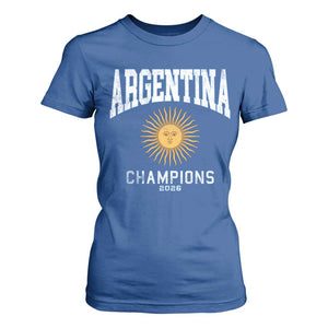 Argentina Champions 2026 T Shirt For Women Argentinian Pride Vintage Sol De Mayo